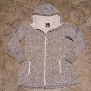 Freedom Trail by Kyodan Heather Grey Sherpa Lined Zip Up Coat Medium